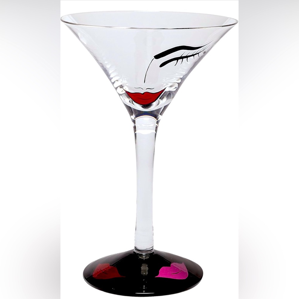 Lolita “Flirtini” 7 inch Hand Painted Martini glass